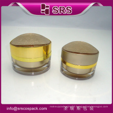 Plastic gold color acrylic 15g small cosmetic cream jar